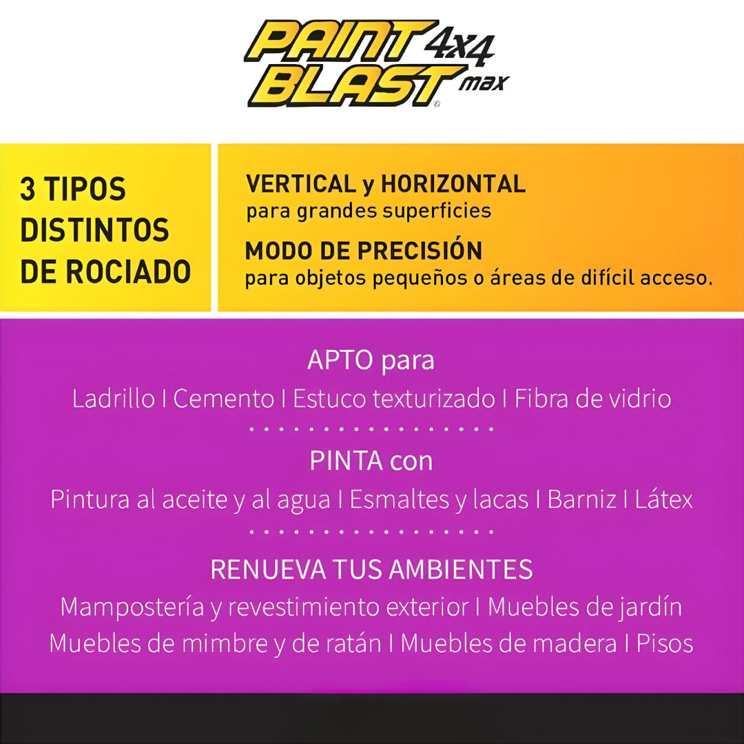 Paint Blast 4x4 Max™ – Potencia y precisión en cada rociado 🚀