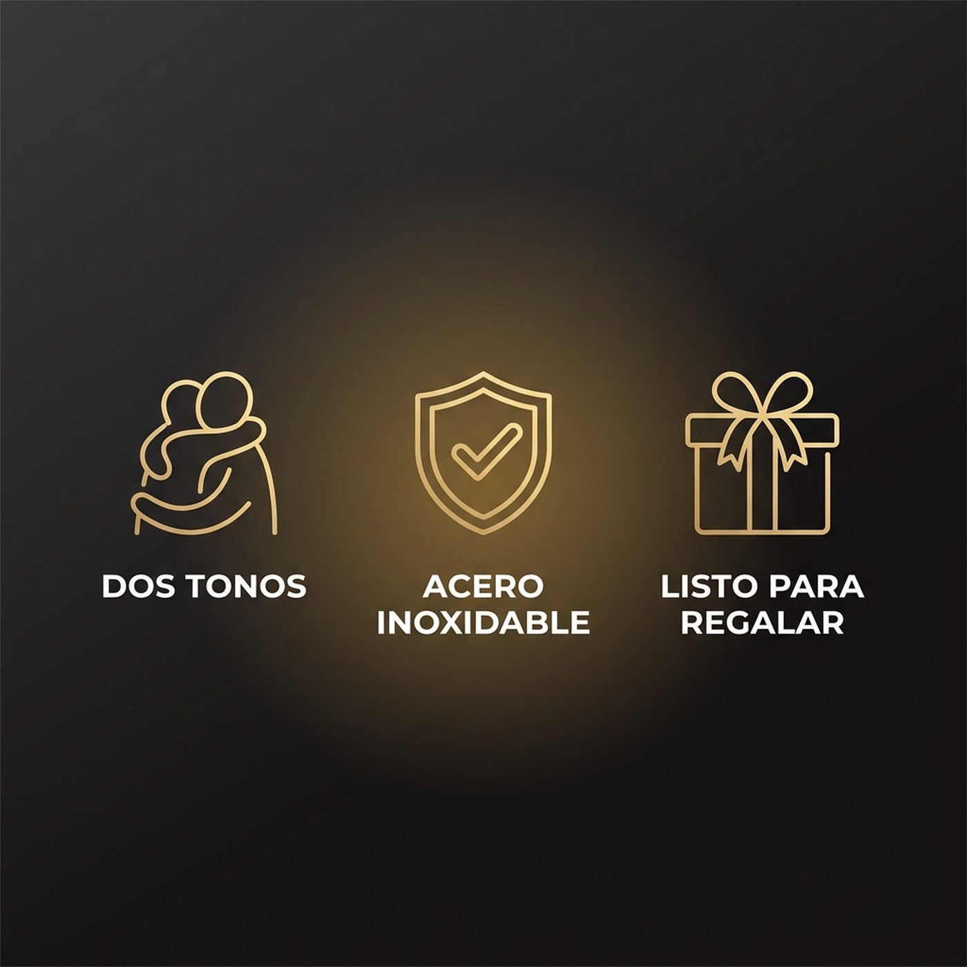 Dos tonos, acero inoxidable, listo para regalar