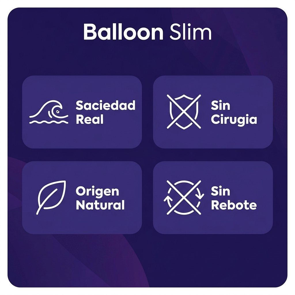 Beneficios Balloon Slim: Saciedad real, Sin cirugia, Origen natural, Sin rebote