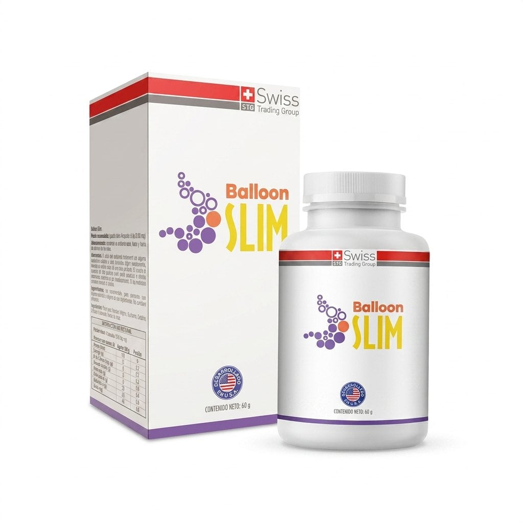 Balloon Slim Original 120 capsulas — frasco y caja Swiss Trading Group efecto balon gastrico