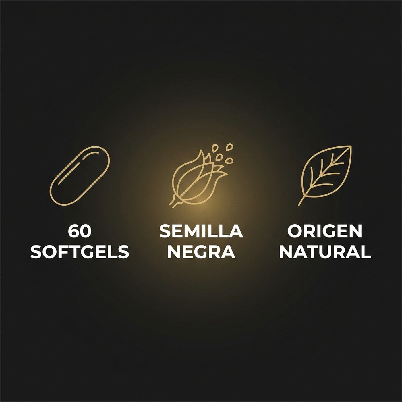 60 softgels, semilla negra, origen natural