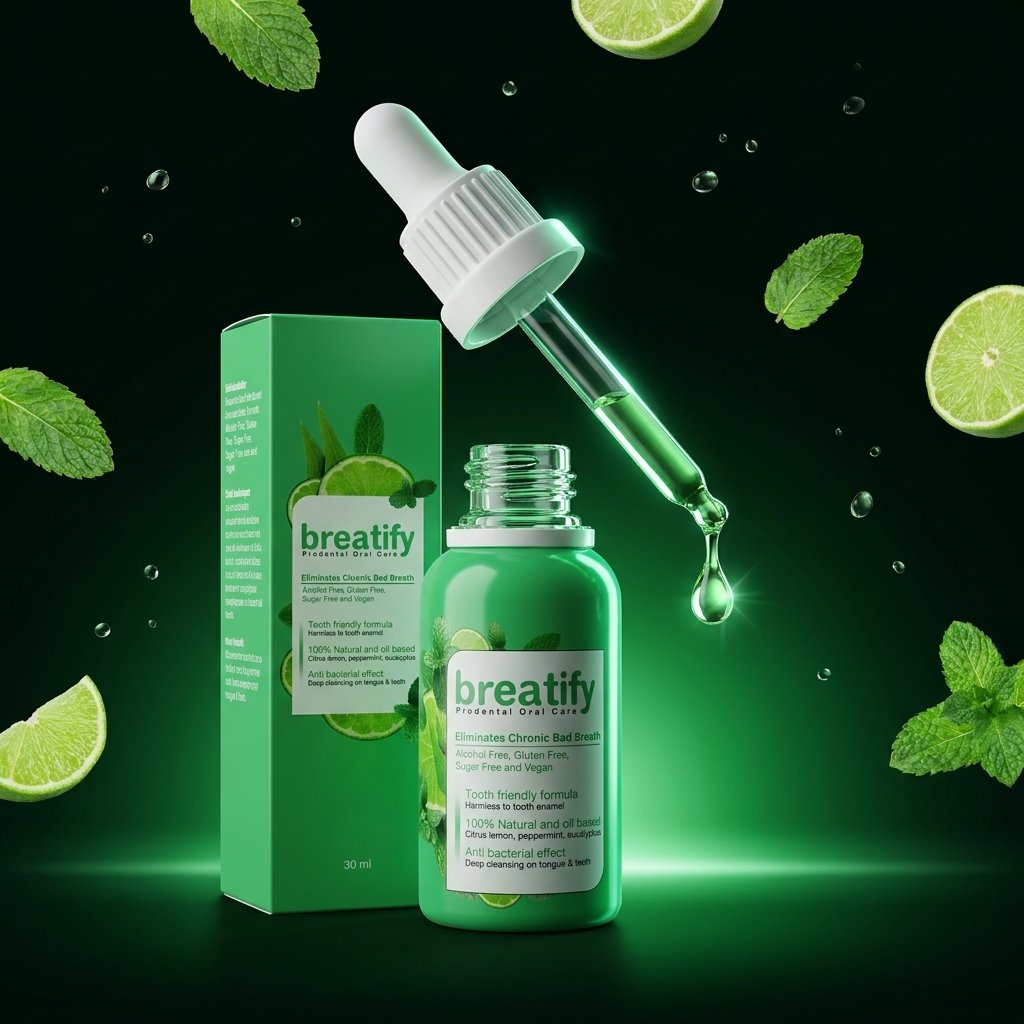 Breatify suero bucal en gotas 30 ml aliento fresco sin alcohol sin azúcar vegano natural