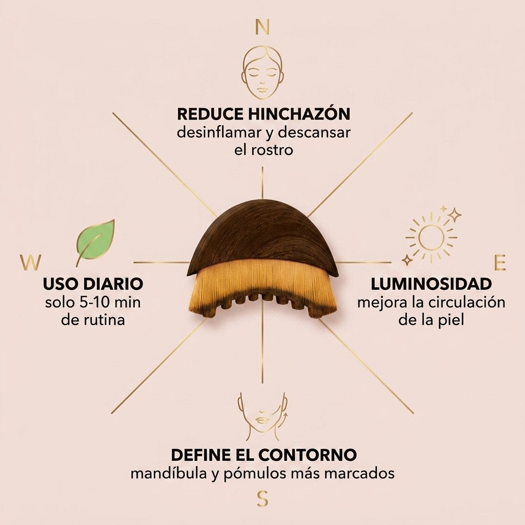 Beneficios: reduce hinchazón, luminosidad, define contorno, uso diario