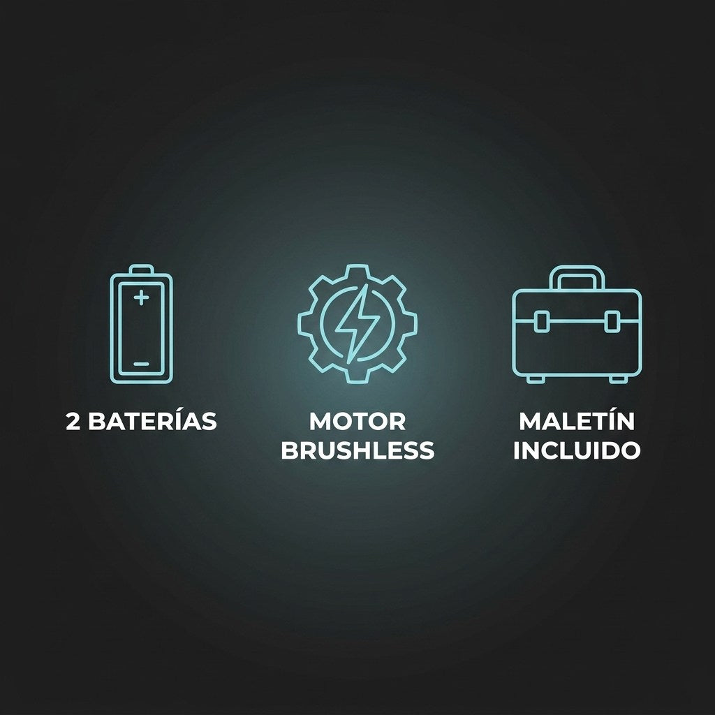Beneficios de la amoladora CORVEX 2 baterias motor brushless y maletin incluido
