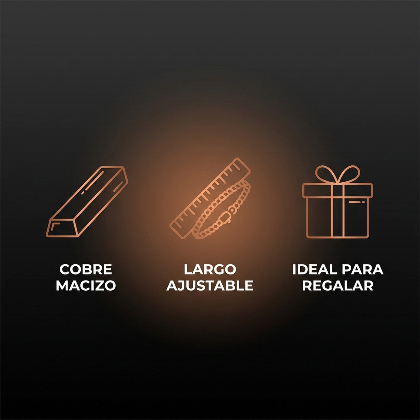 Cobre macizo, largo ajustable, ideal para regalar