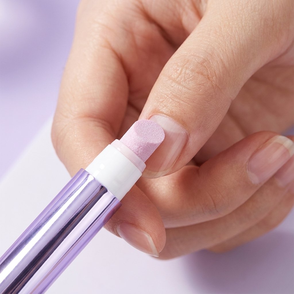Detalle punta cerámica CutiPen aplicando aceite cutículas uñas hidratación empujador