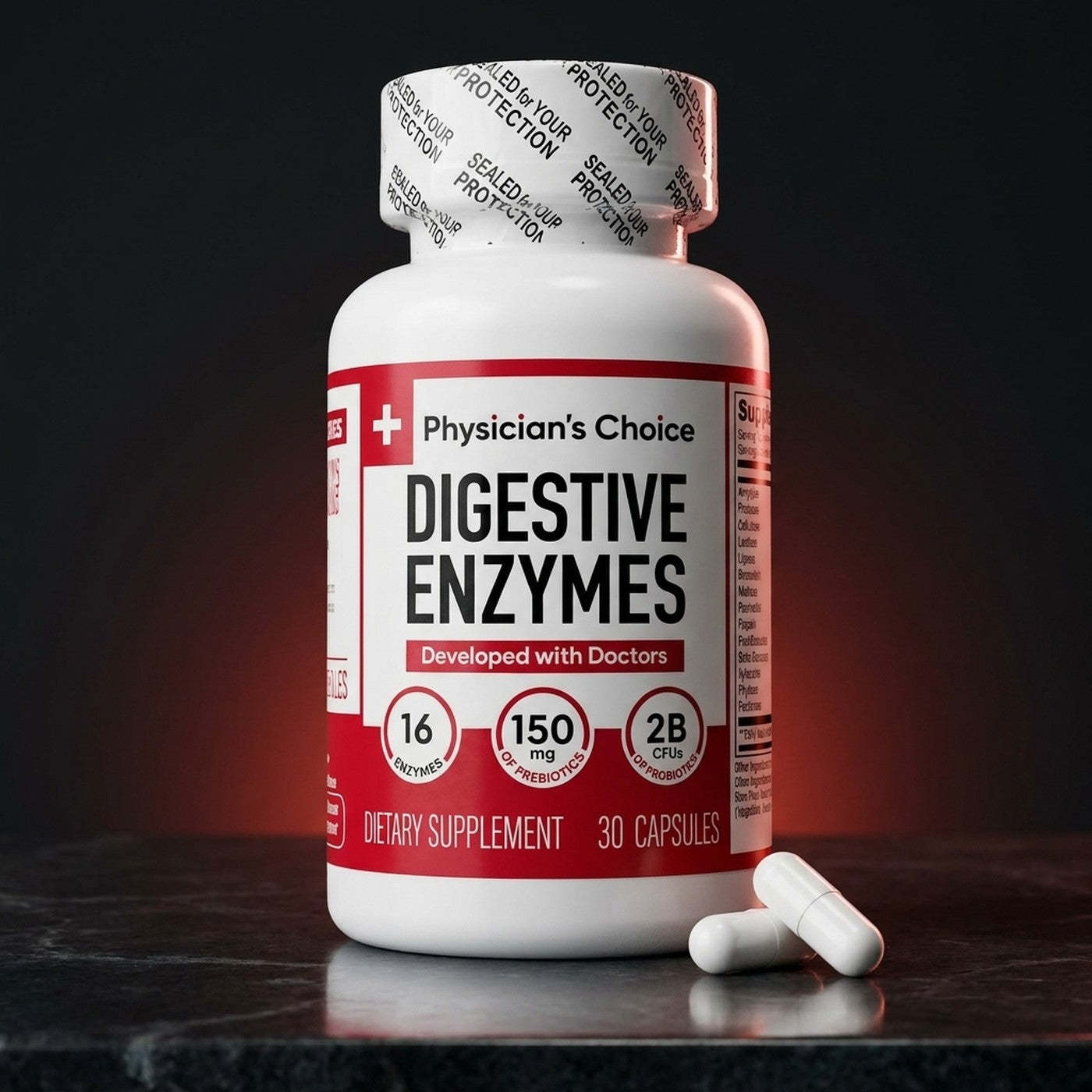 Digestive Enzymes Physician's Choice, 30 capsulas con 16 enzimas digestivas