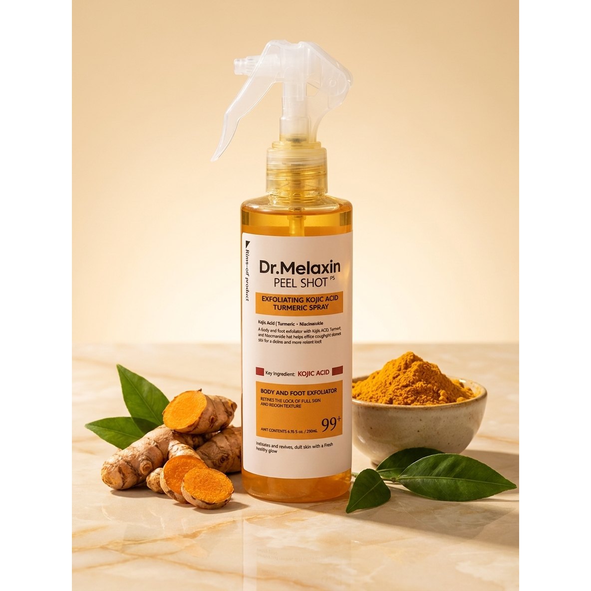 Dr. Melaxin Peel Shot PS — spray exfoliante ácido kójico y cúrcuma 200ml