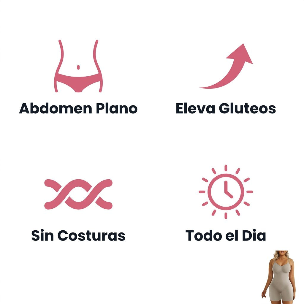 Beneficios FullBody Abdomen Plano Eleva Gluteos Sin Costuras Todo el Dia