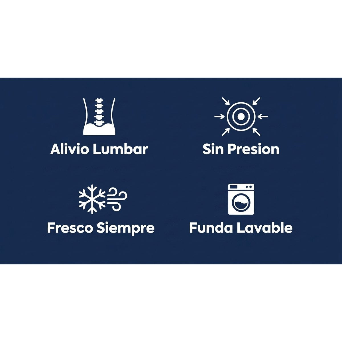 Beneficios GelFlex Alivio Lumbar Sin Presion Fresco Siempre Funda Lavable
