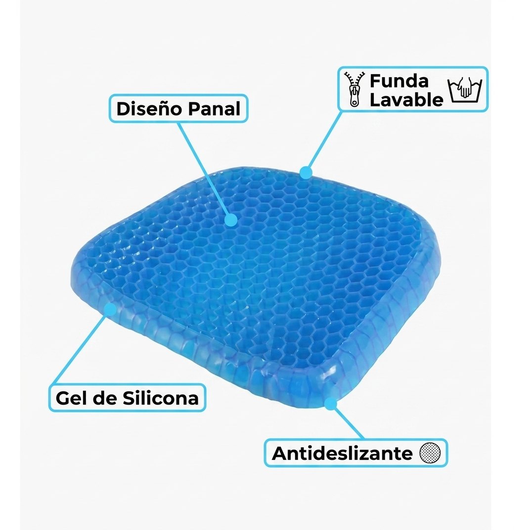 Especificaciones GelFlex gel silicona diseño panal funda lavable antideslizante alivio presión