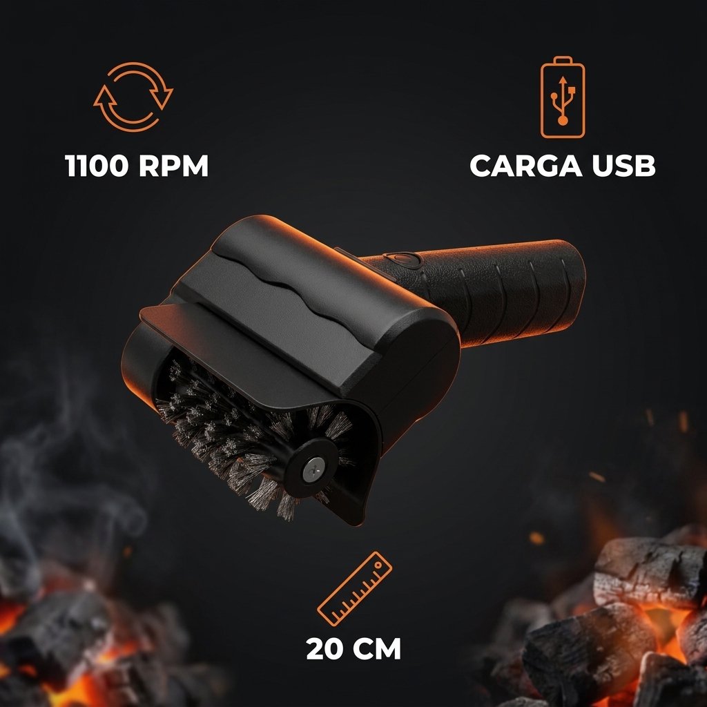 GrillNox 1100 RPM bateria 1200 mAh carga USB y 20 cm de largo