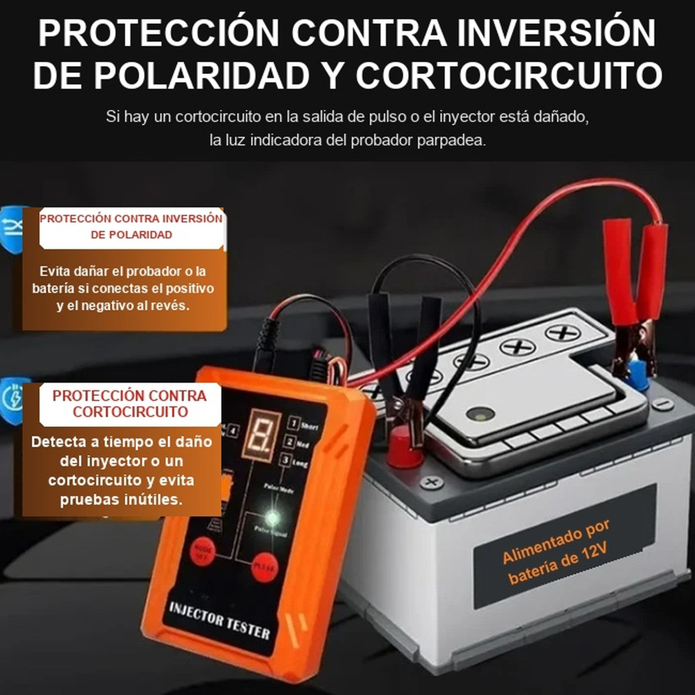 Probador de inyectores JETPULSE conectado a una maquina limpiadora de inyectores