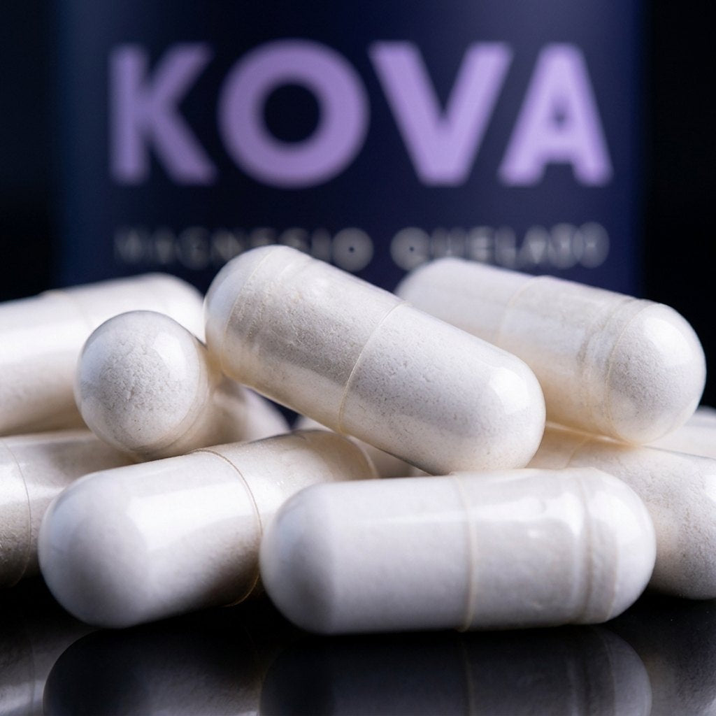 Macro de las cápsulas vegetales de Magnesio Quelado KOVA