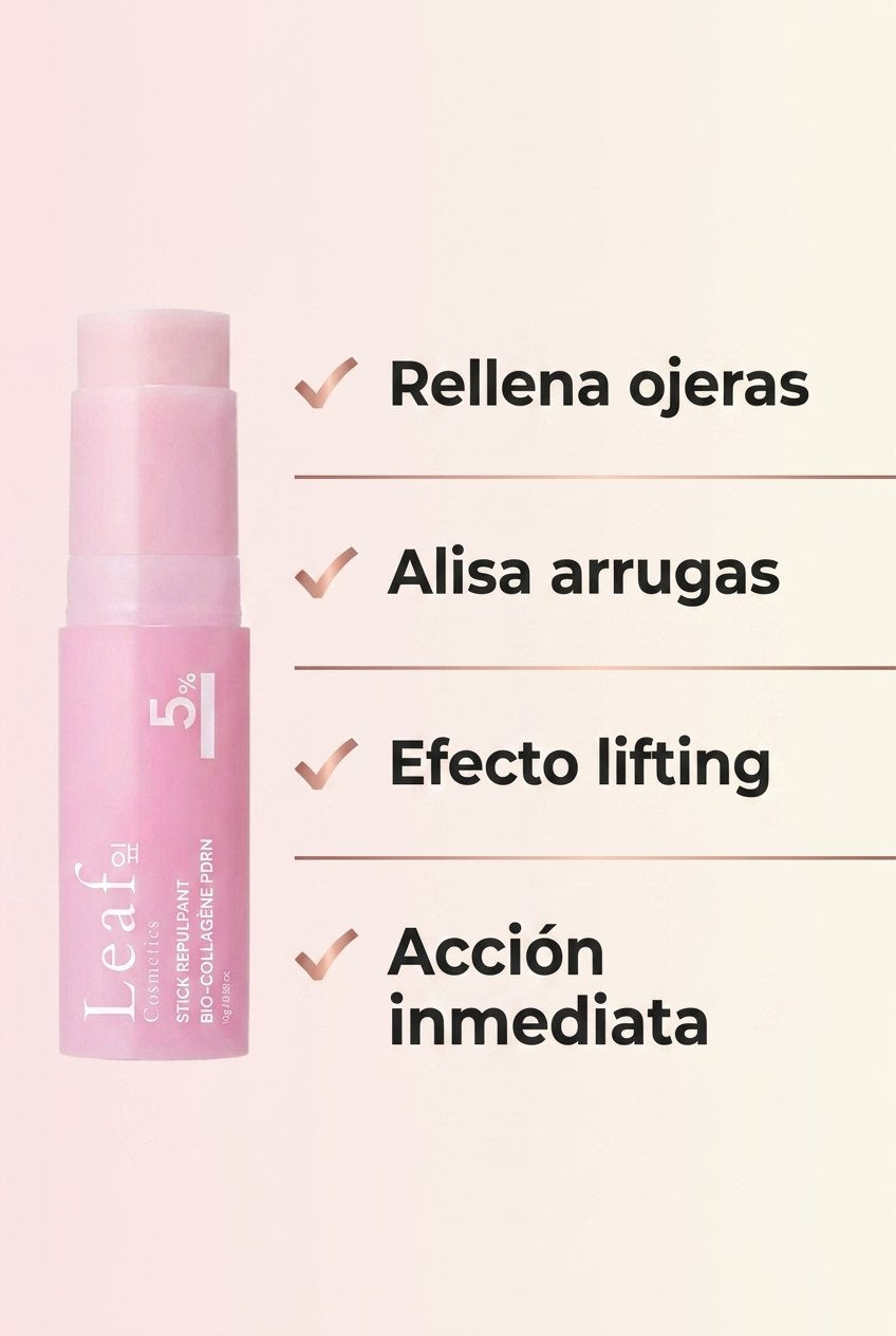 Beneficios LEAF: Rellena ojeras, Alisa arrugas, Efecto lifting, Acción inmediata