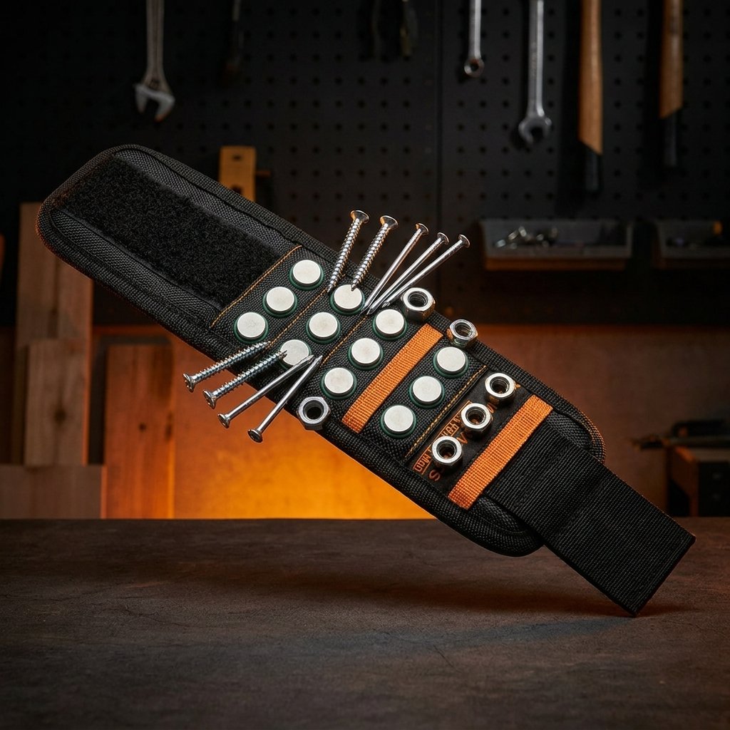 MAGWRIST muñequera magnética construcción 15 imanes neodimio tornillos clavos tuercas nylon táctico