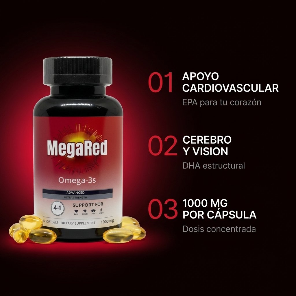 Beneficios MegaRed apoyo cardiovascular función cognitiva visión articulaciones