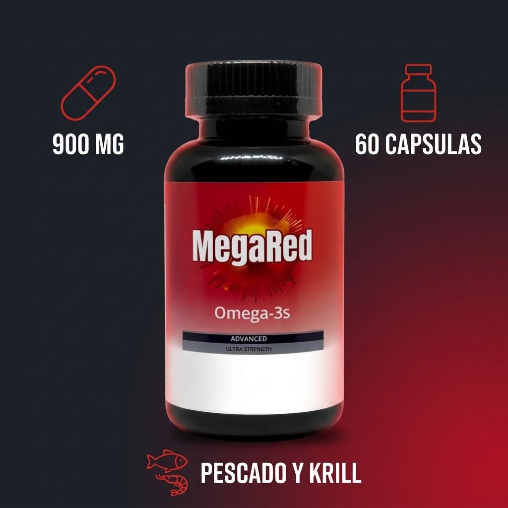MegaRed 900 mg 60 capsulas formula con aceite de pescado y aceite de krill