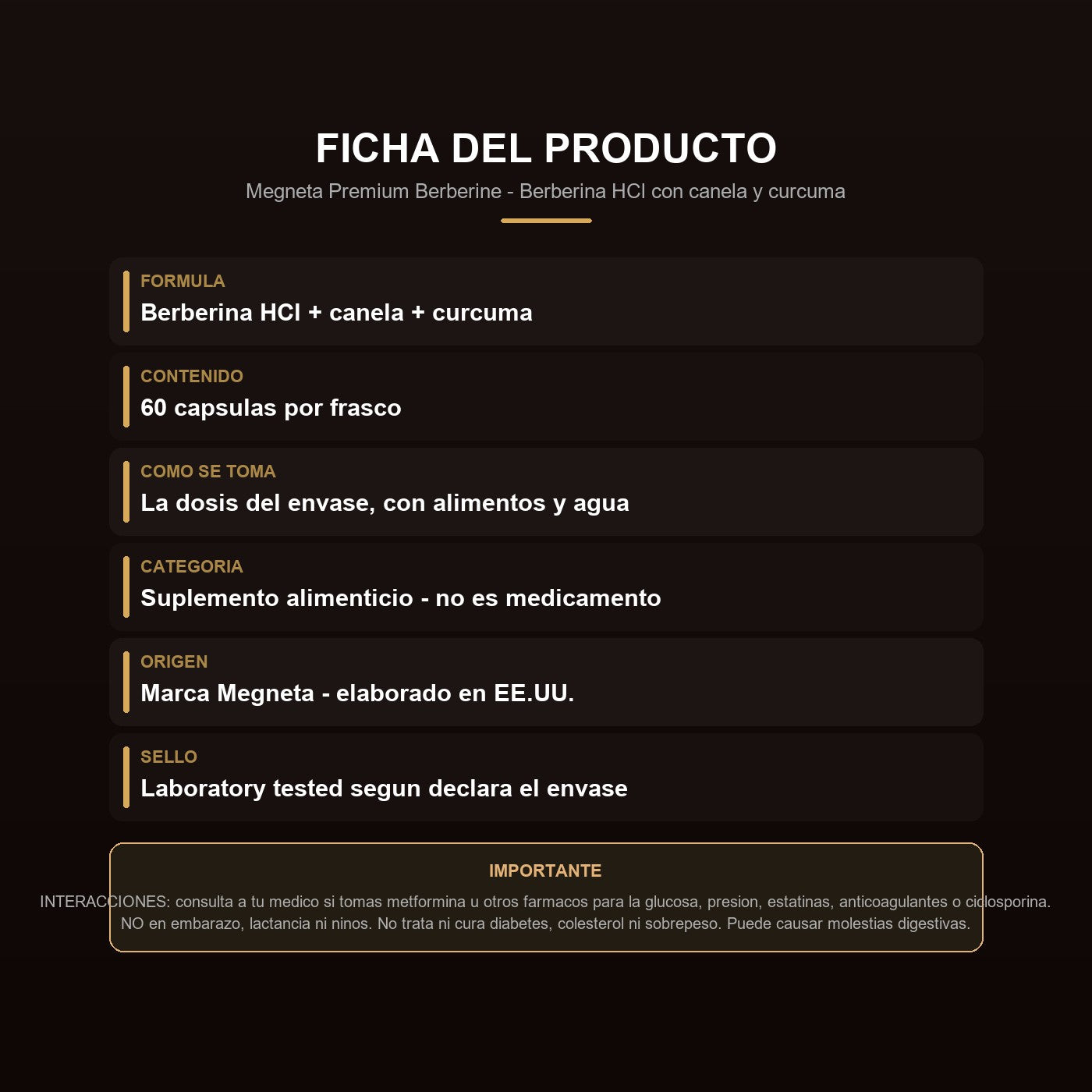 Ficha: formula, presentacion, uso y advertencias