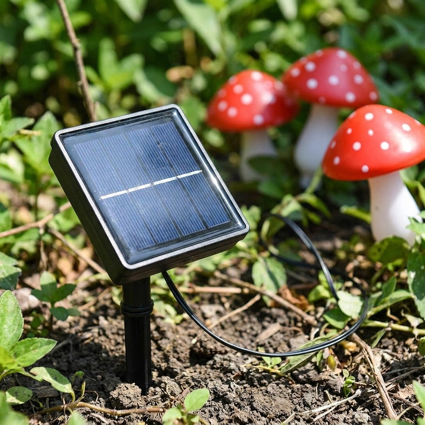 El panel solar se clava donde le da el sol directo