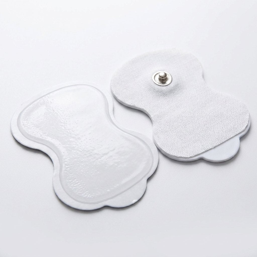 Detalle parches electrodo MyoRelax gel adhesivo electrodos mariposa TENS muscular