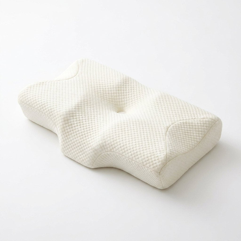 Almohada cervical ergonómica OrthoSleep forma mariposa funda acolchada blanca