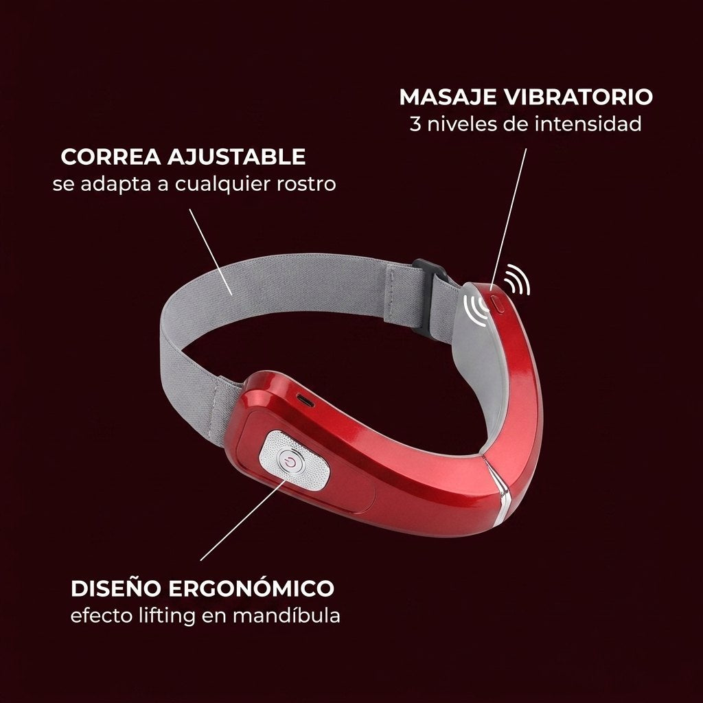 Especificaciones: masaje vibratorio, correa ajustable, diseño ergonómico