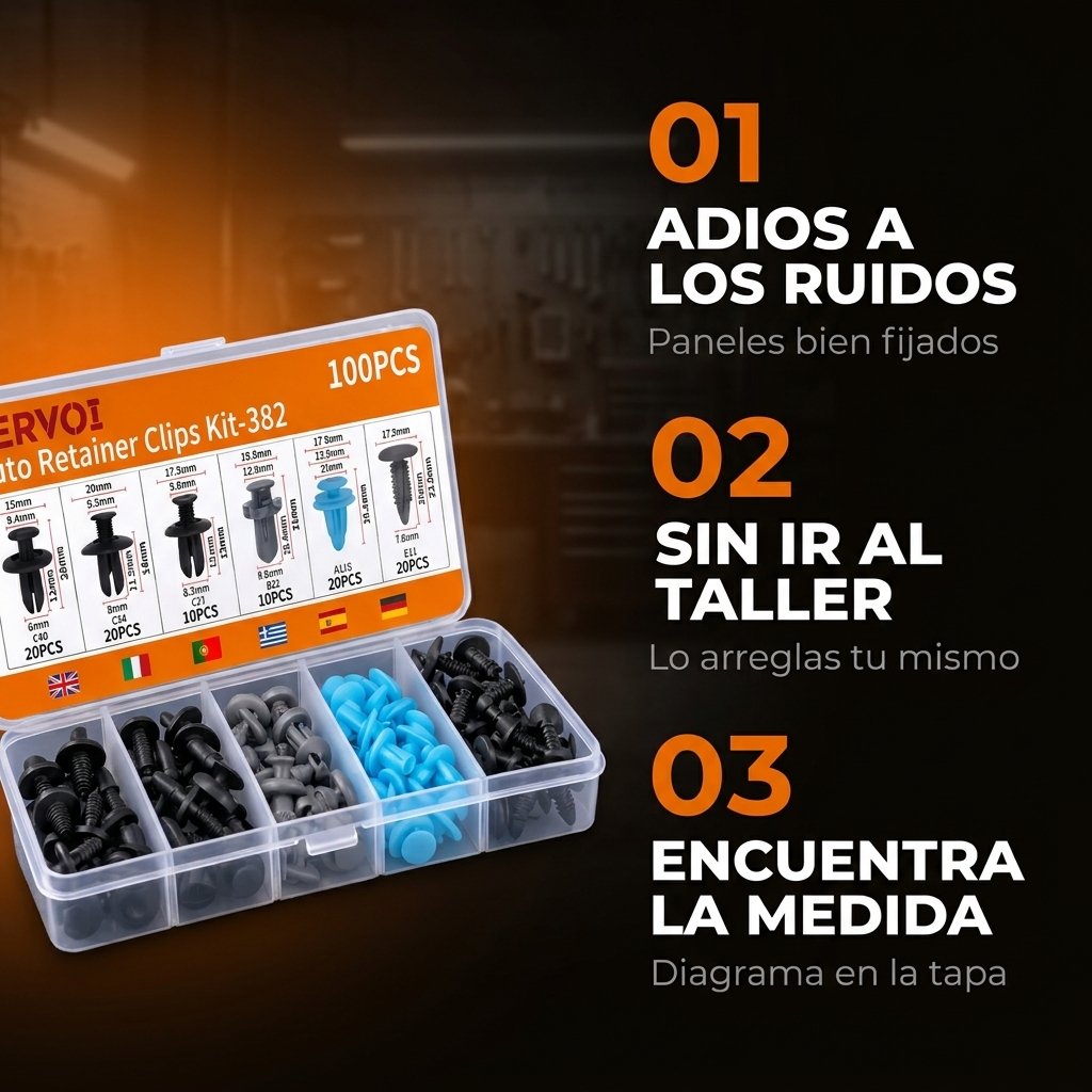 Beneficios PERVOI elimina ruidos fija paneles ahorra taller identificación rápida