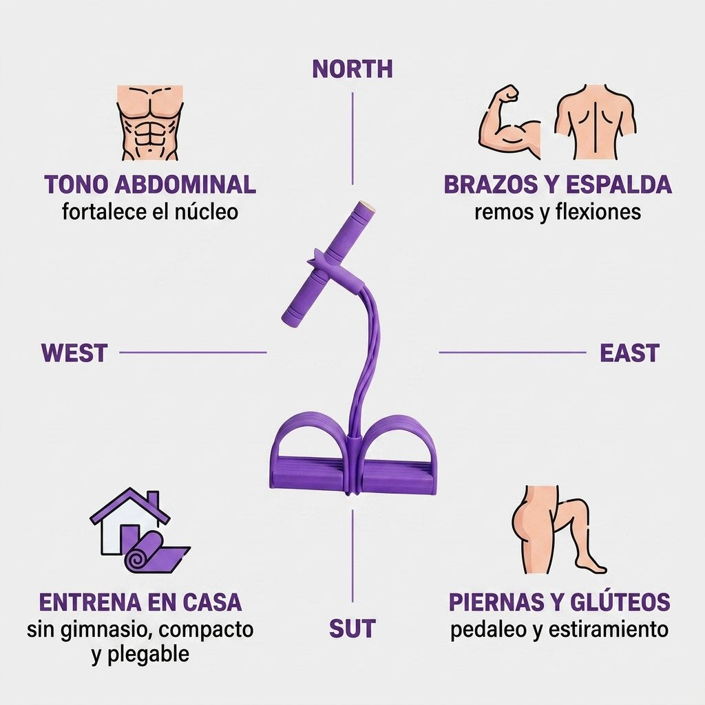 Beneficios: tono abdominal, brazos y espalda, piernas y glúteos, entrena en casa