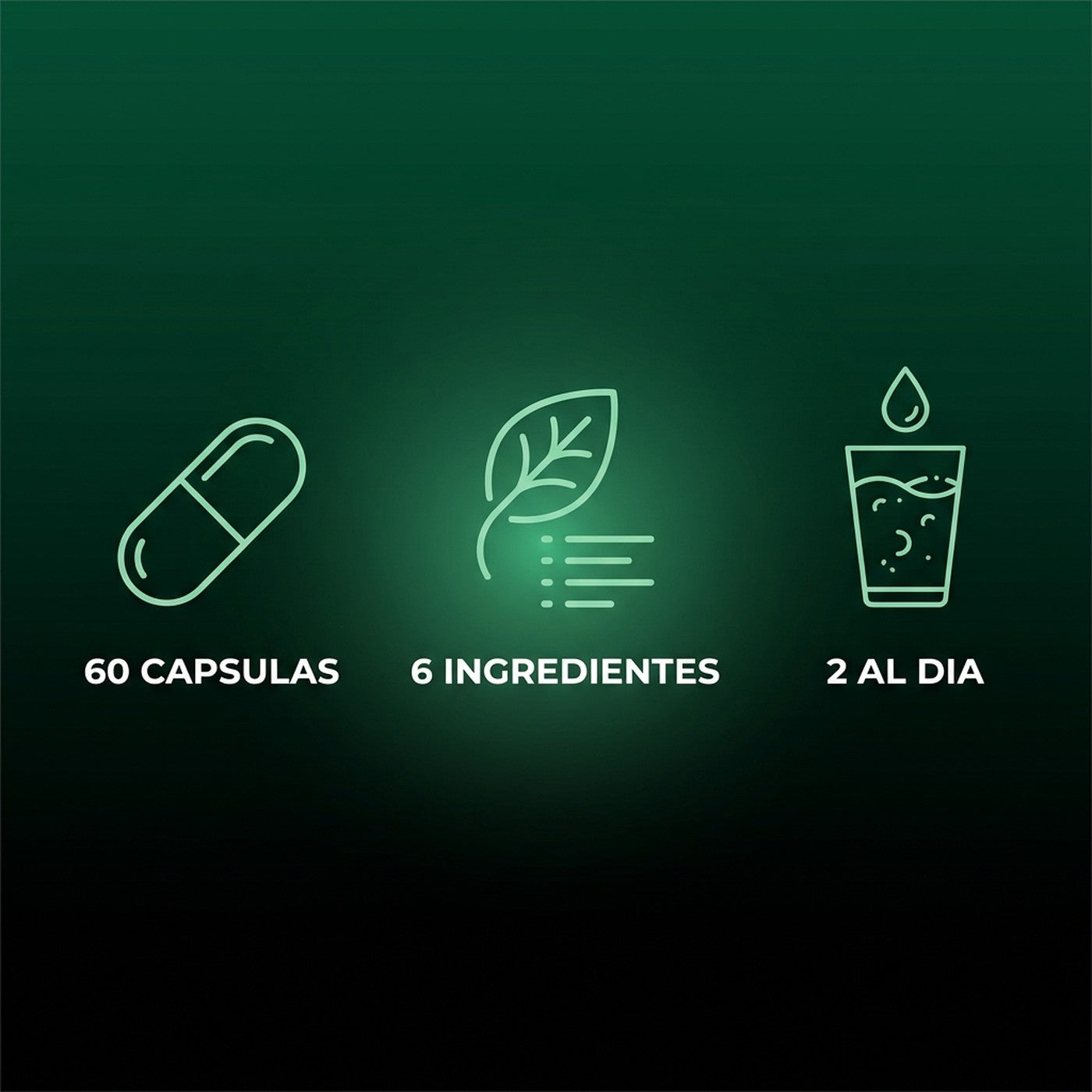 60 capsulas, 6 ingredientes, 2 al dia