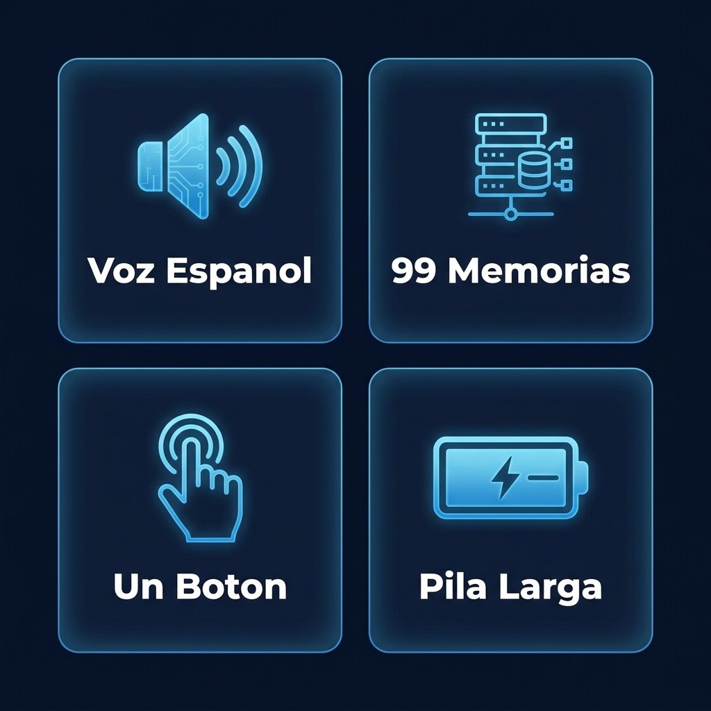Beneficios tensiómetro TC Voz Español 99 Memorias Un Botón Pila Larga