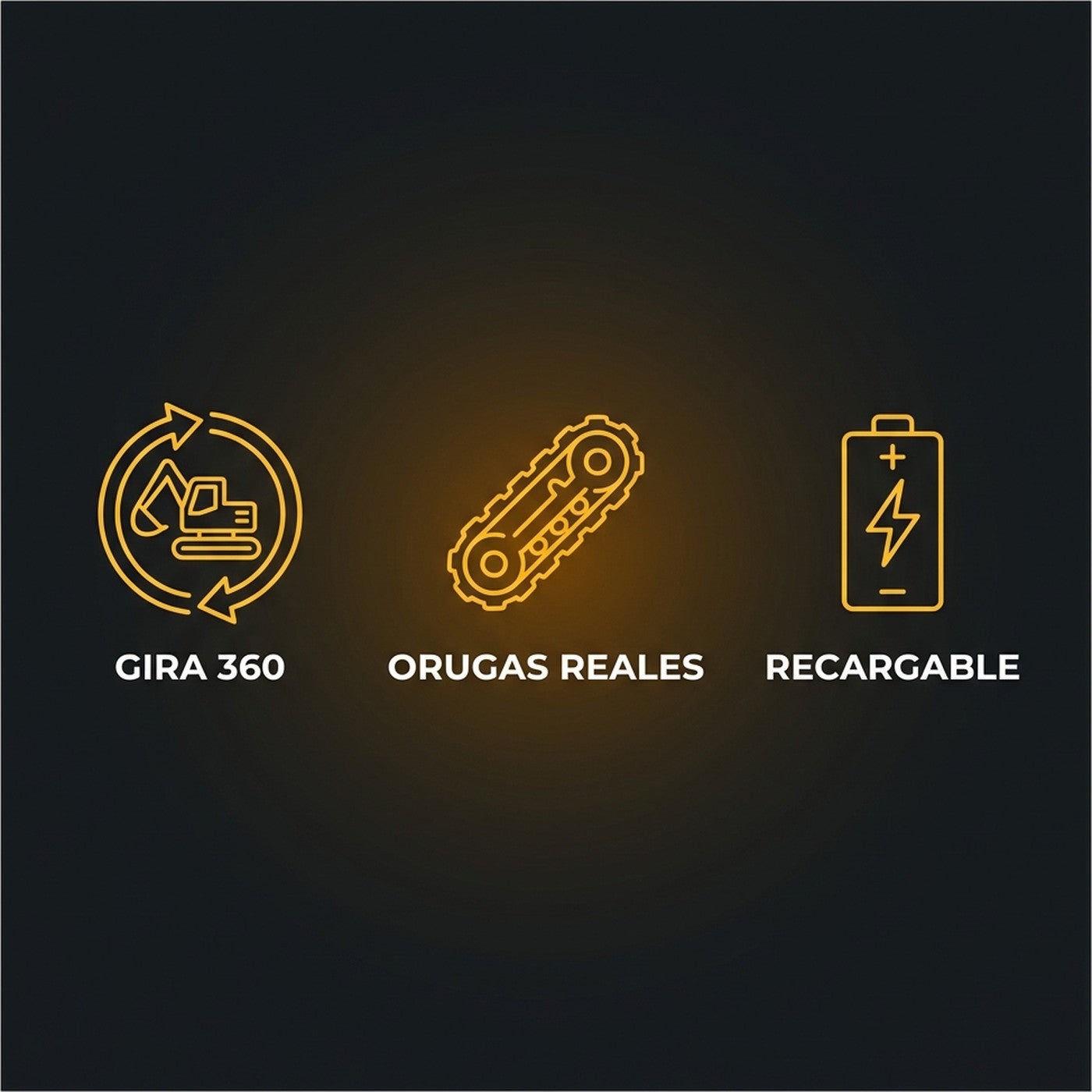 Gira 360, orugas reales y bateria recargable