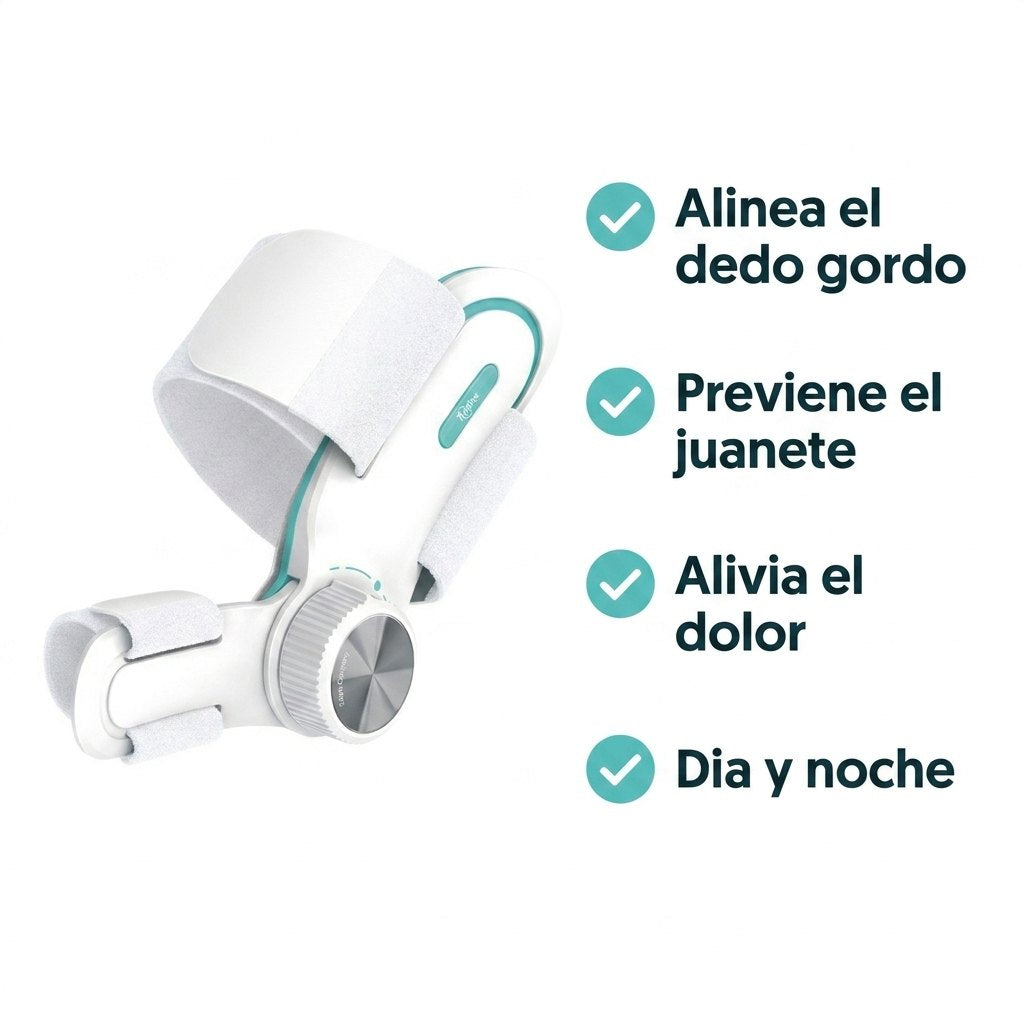 Beneficios Turn Flex: alinea, previene avance, alivia dolor, uso día y noche
