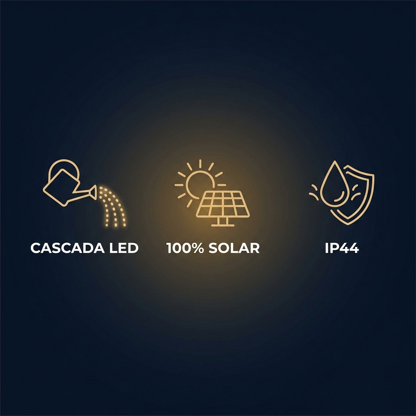 Cascada LED, 100% solar e IP44