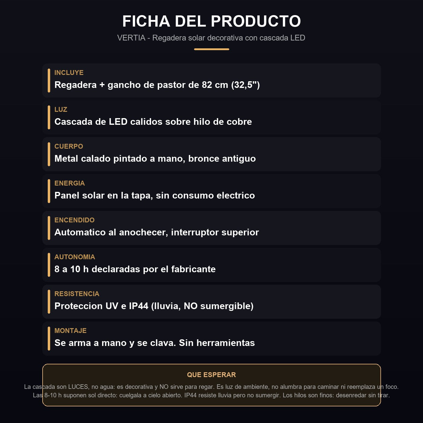 Ficha: medidas, carga, resistencia y que esperar
