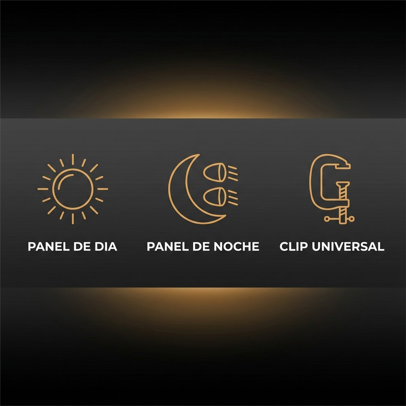 Panel de dia, panel de noche, clip universal