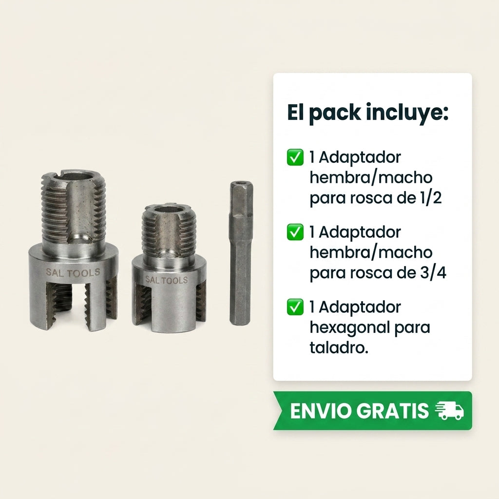 ROSCADOR TUBO PVC PPR  1/2 Y 3/4 TALADRO