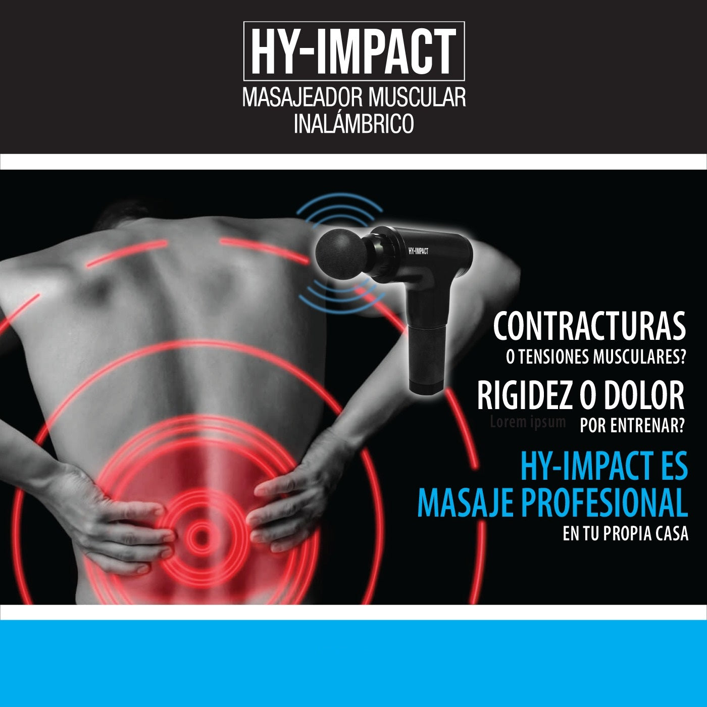 HY-IMPACT™ – Masajeador Muscular Inalámbrico de Percusión