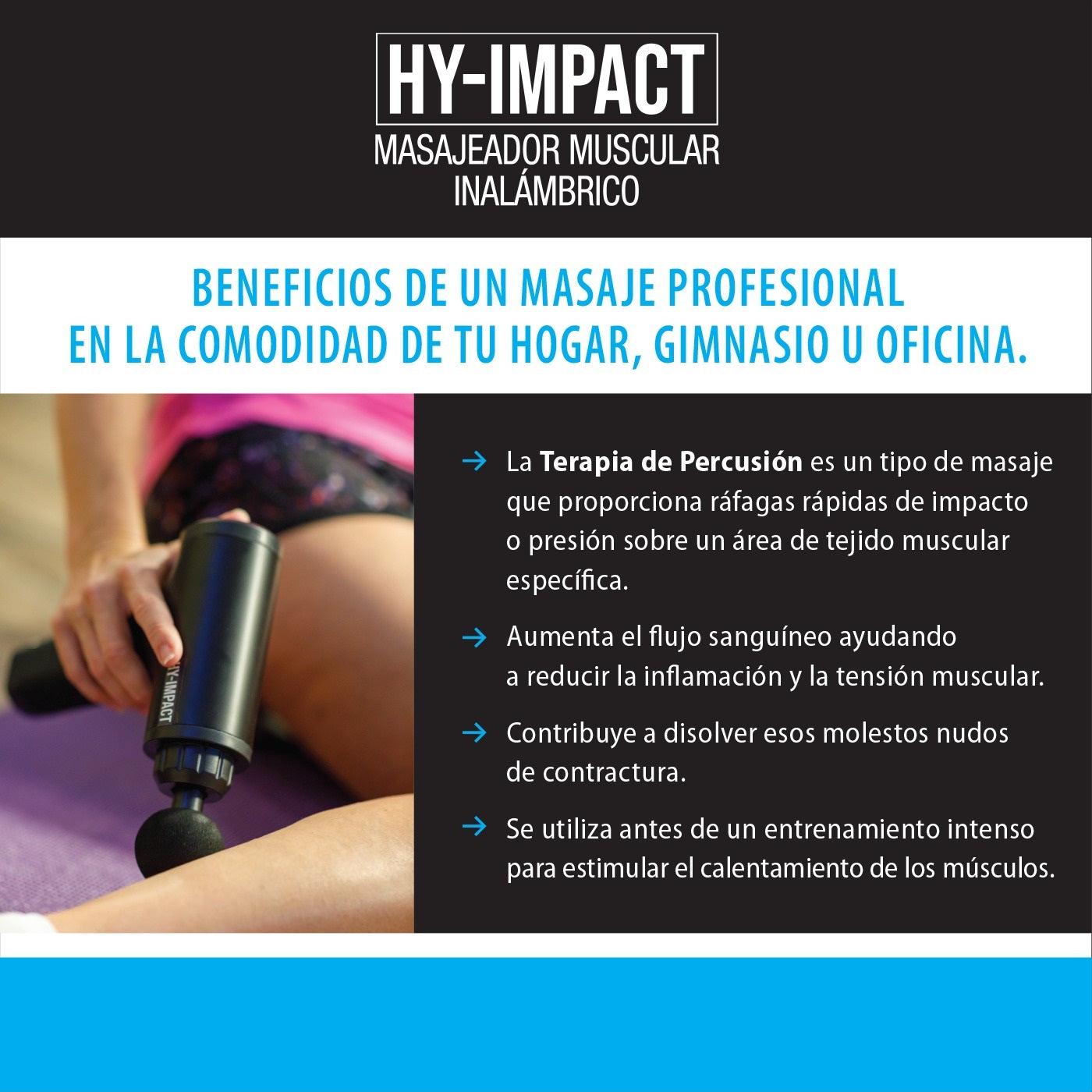 HY-IMPACT™ – Masajeador Muscular Inalámbrico de Percusión