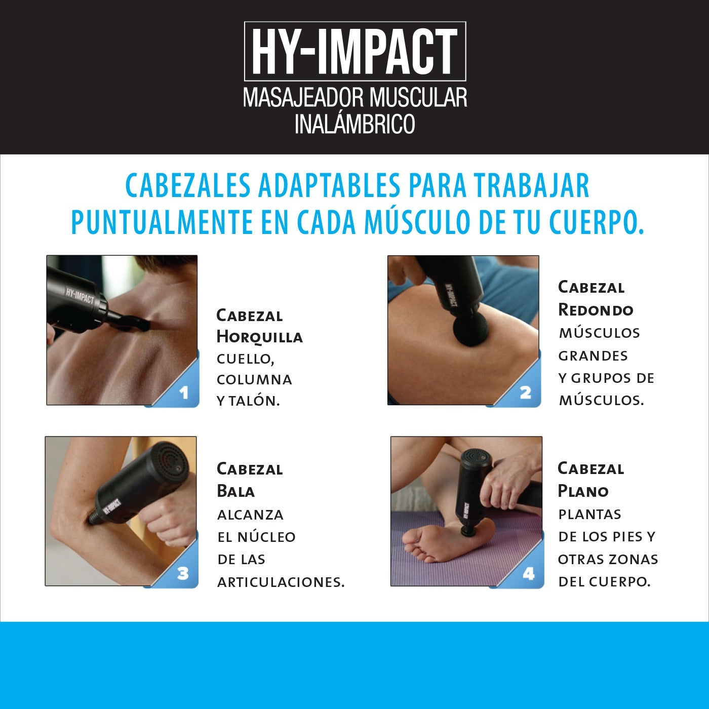 HY-IMPACT™ – Masajeador Muscular Inalámbrico de Percusión