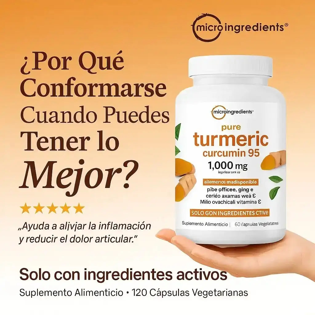 Cúrcuma + Curcumina 95% Original | Bienestar Natural en Cápsulas (60 Cápsulas)
