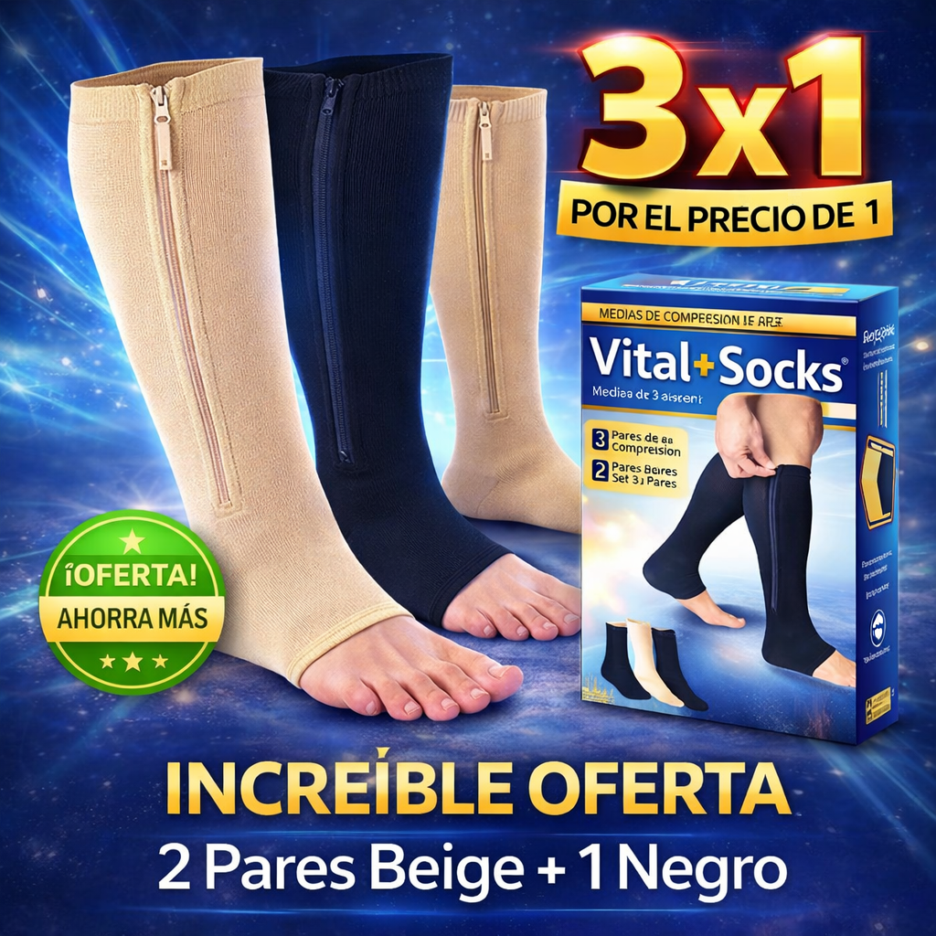 Vital Socks™ Medias de Compresión con Cierre 3x1