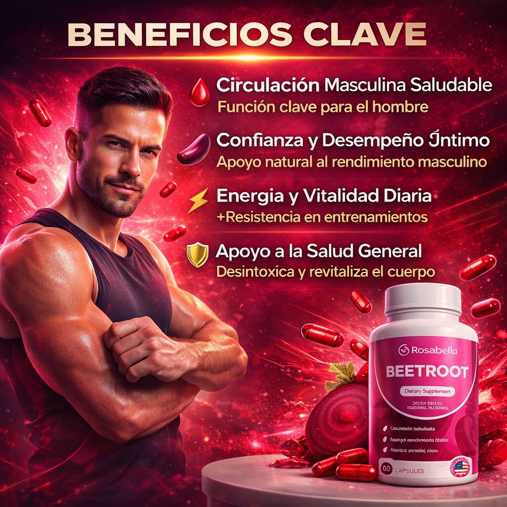 Beetroot Rosabella – Circulación Masculina y Vitalidad Íntima Diaria