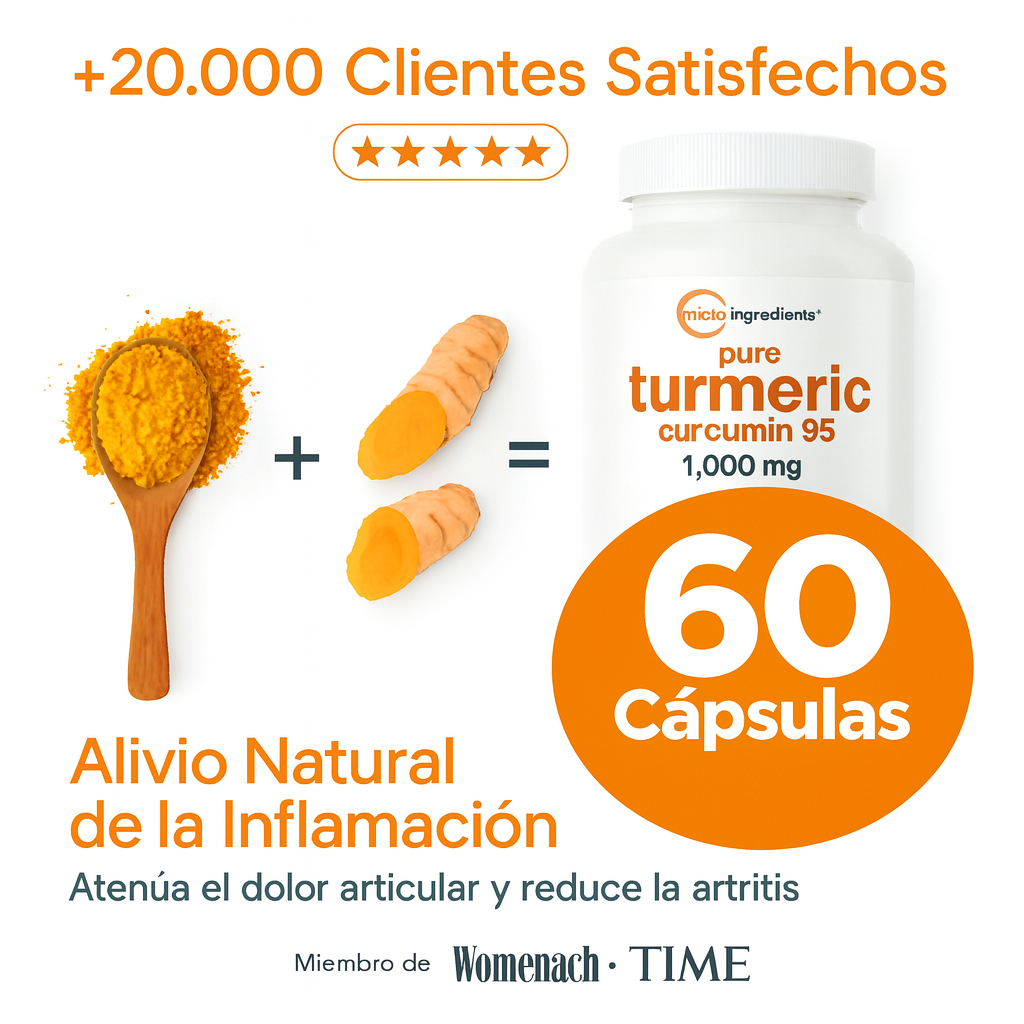 Cúrcuma + Curcumina 95% Original | Bienestar Natural en Cápsulas (60 Cápsulas)