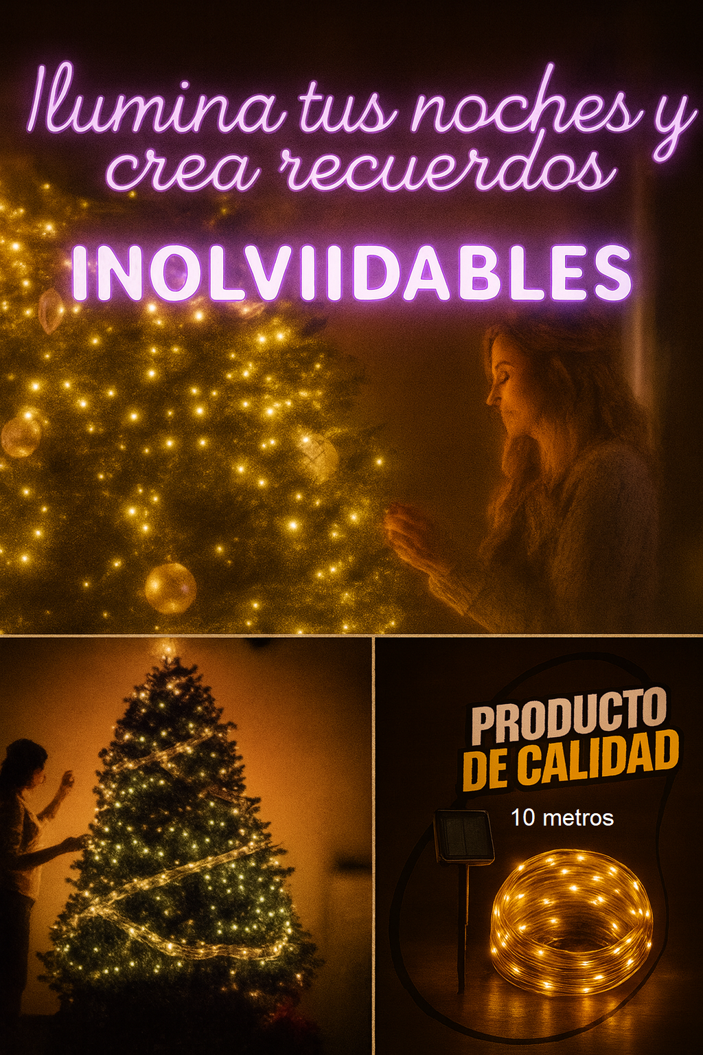 PAGA 5MTS Y LLEVAS 10MTS LUCES DE NAVIDAD CON PANEL SOLAR
