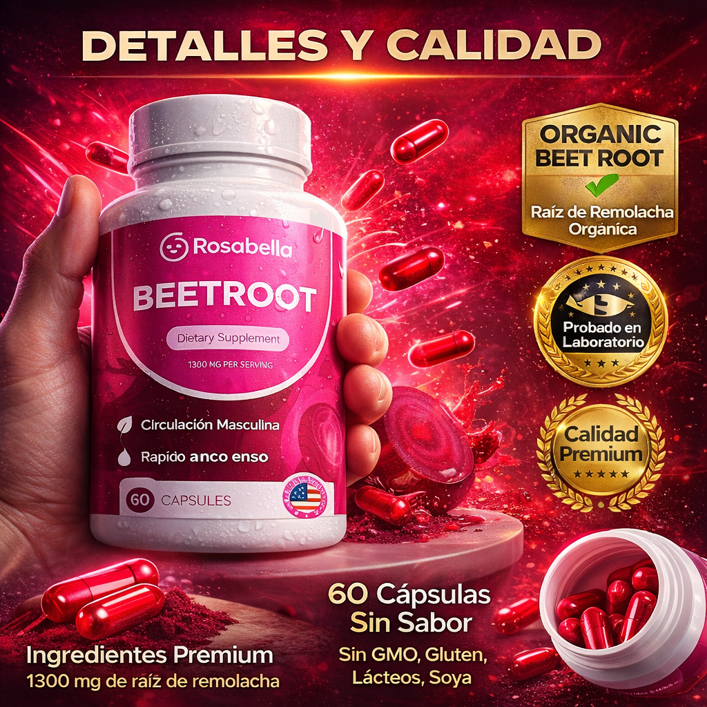 Beetroot Rosabella – Circulación Masculina y Vitalidad Íntima Diaria