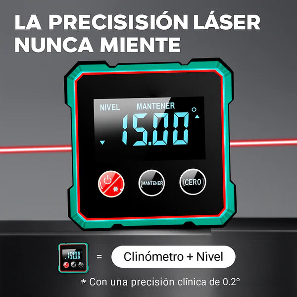 📢🔧 OFERTA 50 % de DESCUENTO 🔥 Medidor de Ángulo digital magnético de 4 lados con láser