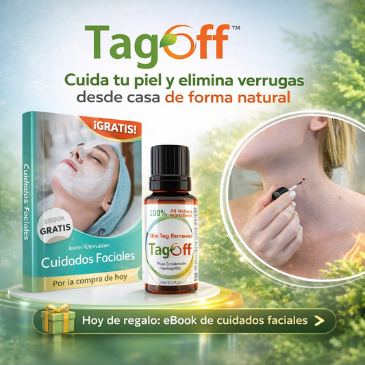 TagOff ✨ Tratamiento tópico natural para verrugas y protuberancias.  Adiós verrugas desde casa