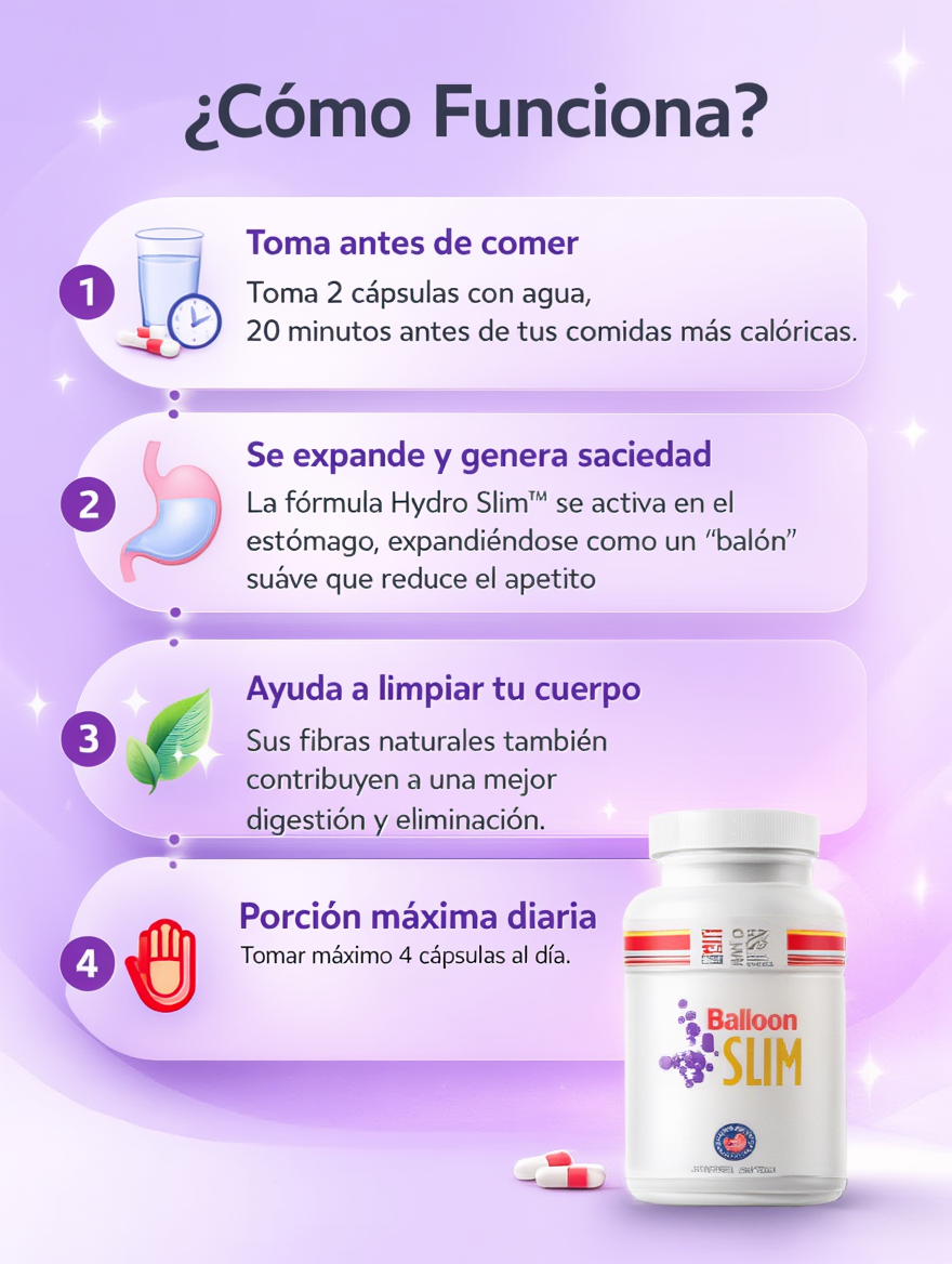 Balloon Slim Original 120 Cápsulas  – Controla tu apetito y reduce porciones de forma natural.