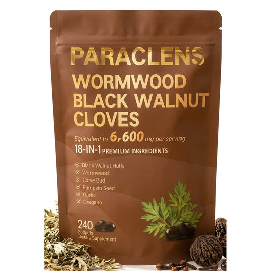 ParaClens suplemento antiparasitario 18-en-1 wormwood nuez negra clavos 240 softgels limpieza intestinal